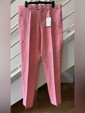 NWT Steve Harvey Pink Paisley Dress Pants Size 34/34